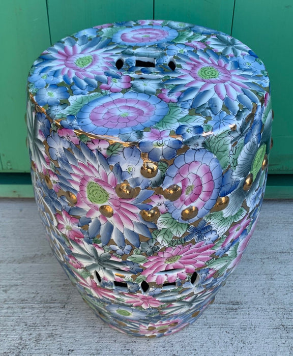 LIGHT BLUE ASIAN GARDEN STOOL