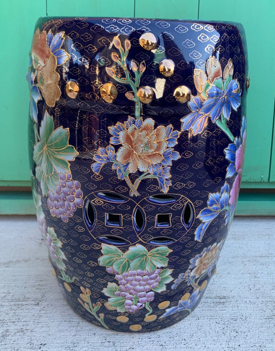 DARK BLUE ASIAN GARDEN STOOL