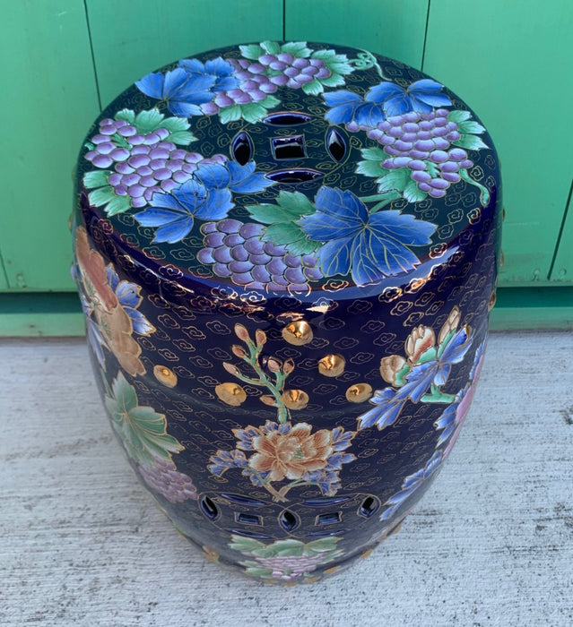 DARK BLUE ASIAN GARDEN STOOL