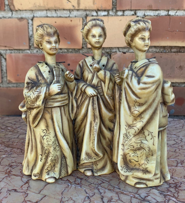 SMALL 3 GEISHA GIRLS STATUE