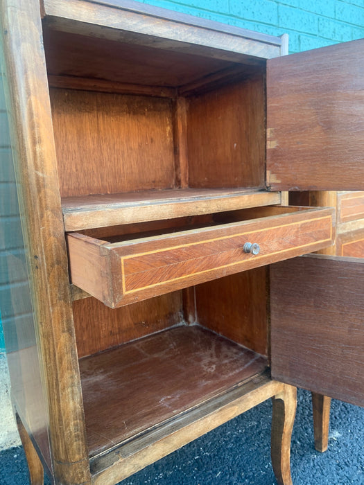 PAIR OF ITALIAN NIGHTSTANDS WITH LEATHER FAUX BOOKS