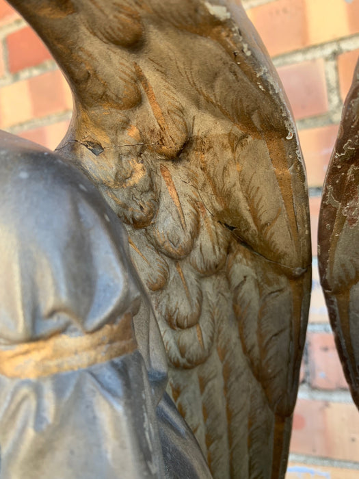 PAIR OF 19TH CENTURY TERRA COTTA ANGELS FROM ST MARY'S CHURCH IN PHILADELPHIA