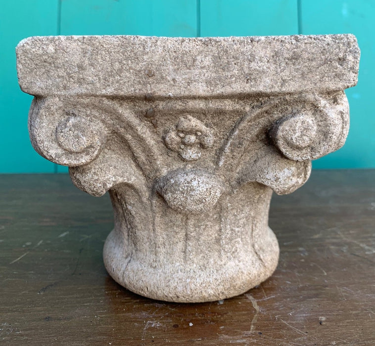 SMALL CONCRETE CORINTHIAN CAPITAL