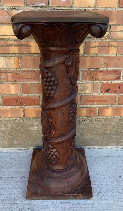 GRAPE CARVED LOW PEDESTAL- NOT OLD