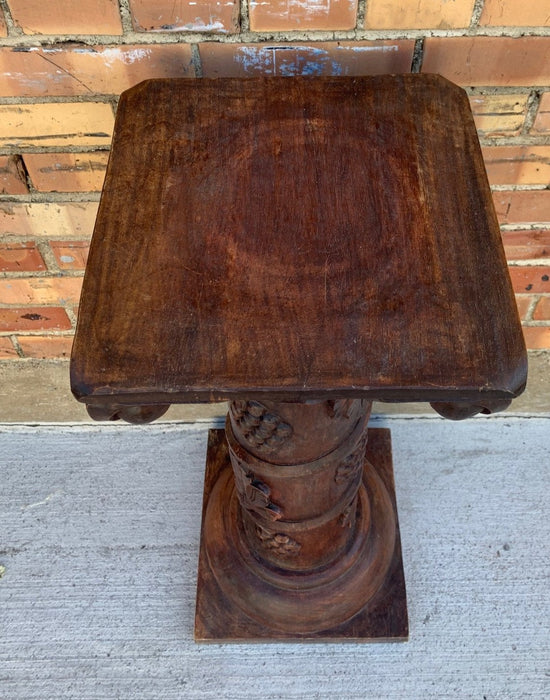 GRAPE CARVED LOW PEDESTAL- NOT OLD