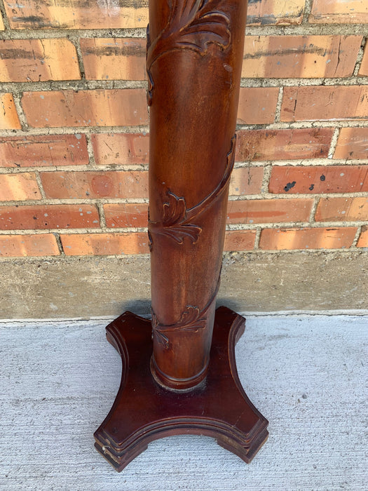TALL LEAF CARVED PEDESTAL - NOT OLD