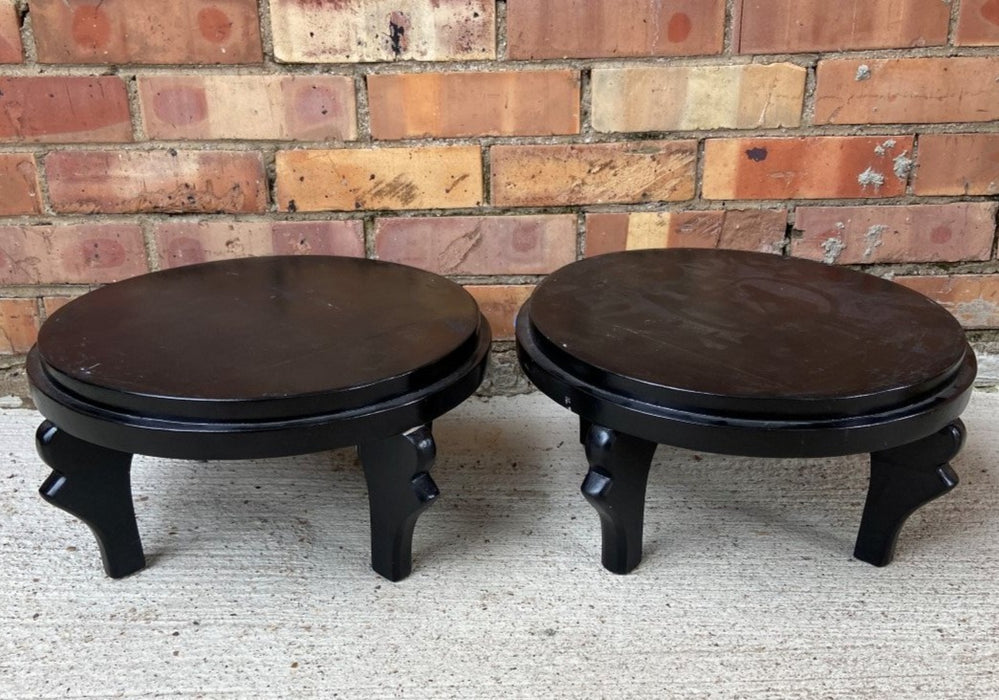 ROUND BLACK PLANT STAND