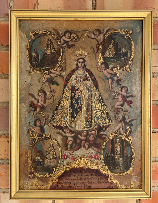 EARLY RELIGIOUS PAINTING AS IS - IMMACULTADE CONCEPTION