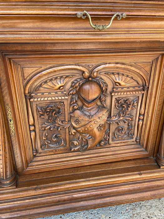 GIANT FRENCH WALNUT NEO RENAISSANCE CARVED FIGURAL BUFFET