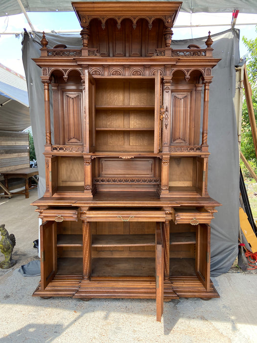 GIANT FRENCH WALNUT NEO RENAISSANCE CARVED FIGURAL BUFFET