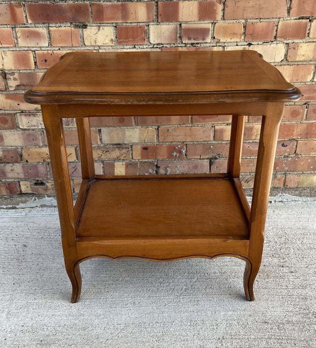 LOUIS XV CHERRY 2-TIERED OCCASIONAL TABLE