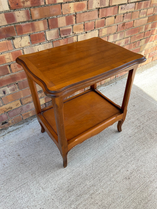 LOUIS XV CHERRY 2-TIERED OCCASIONAL TABLE