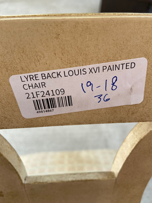 LYRE BACK LOUIS XVI PAINTED CHAIR