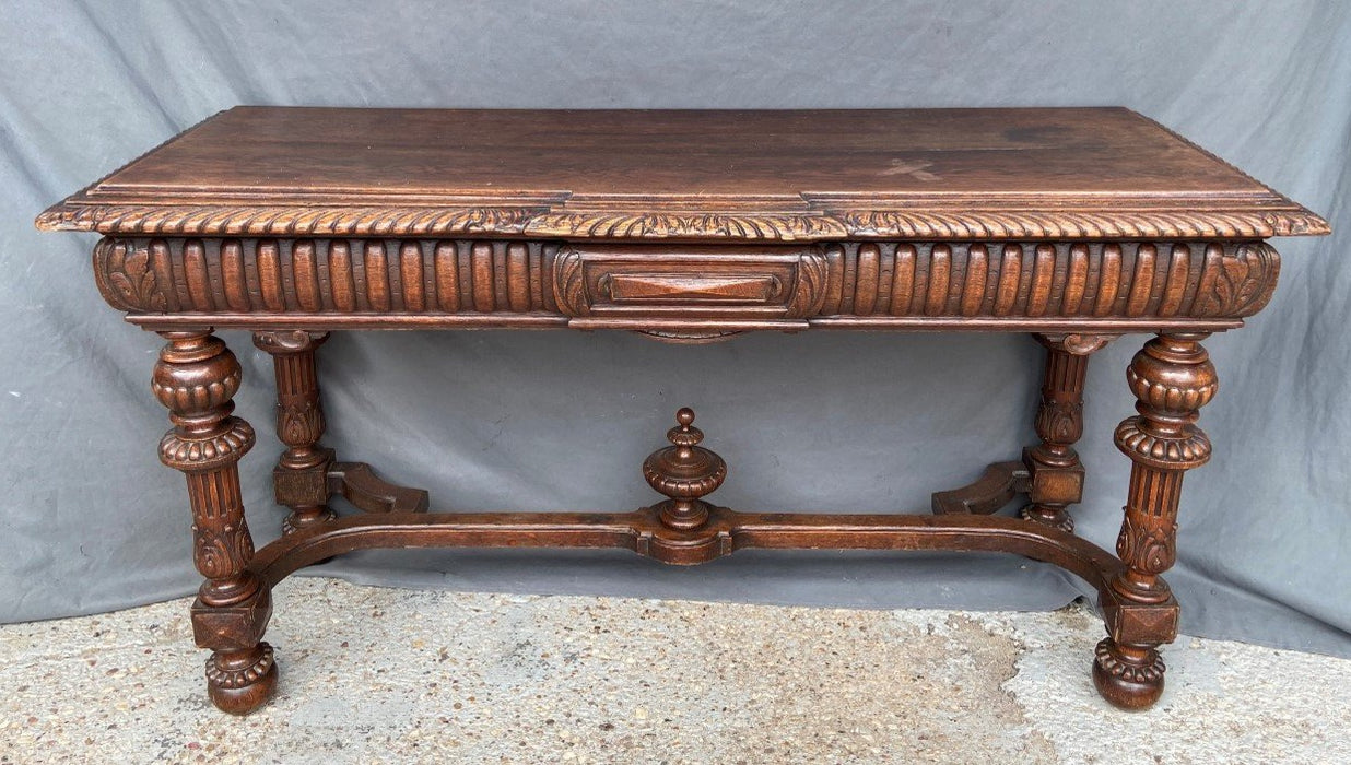 HENRI II LONG FINIAL ACCENTED OAK CONSOLE