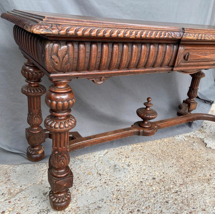 HENRI II LONG FINIAL ACCENTED OAK CONSOLE