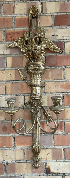 SINGLE TALL GILTWOOD EAGLE SCONCE-AS FOUND