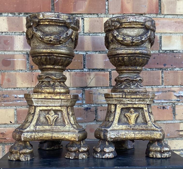 PAIR OF GILTWOOD CANDLESTANDS