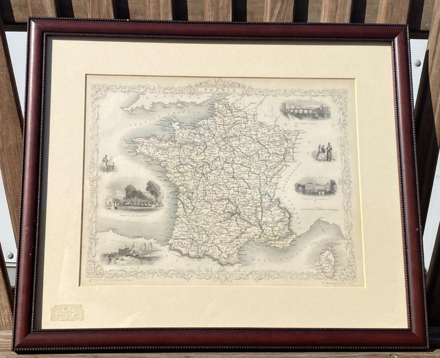 FRAMED ILLUSTRATED MAP OF FRANCE