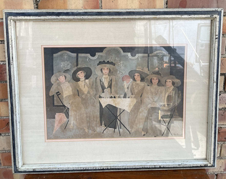 FRAMED PRINT OF LADIES AT LUNCH