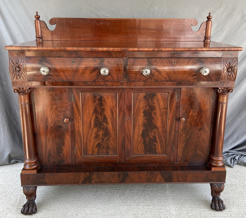 EMPIRE FLAME MAHOGANY 1840'S SERVER WITH GLASS KNOBS