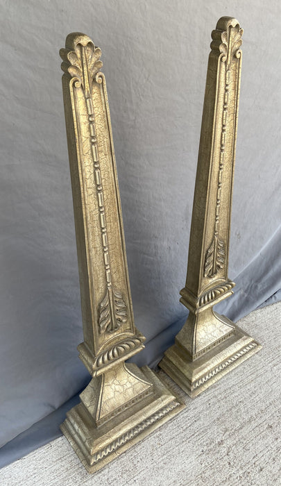 PAIR OF TALL COMPOSITE SILVER PAINTED WALL SCONCES