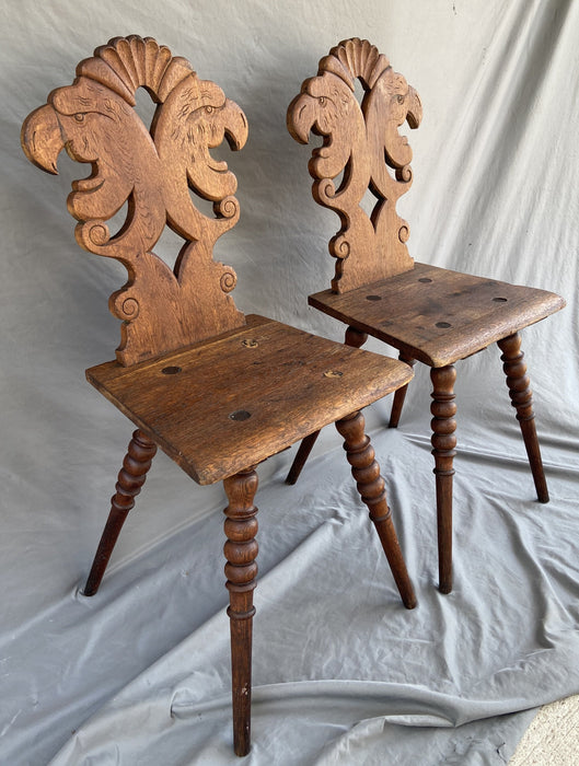 PAIR OF EAGLE HALL CHAIRS