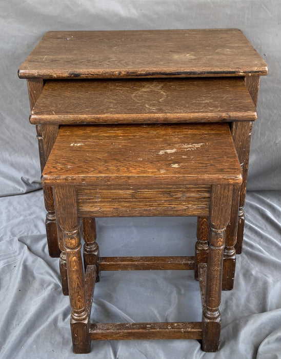 SET OF 3 BROWN ASH NESTING TABLES