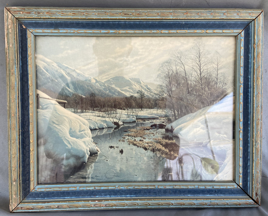 SNOWY RIVER PRINT IN BLUE FRAME