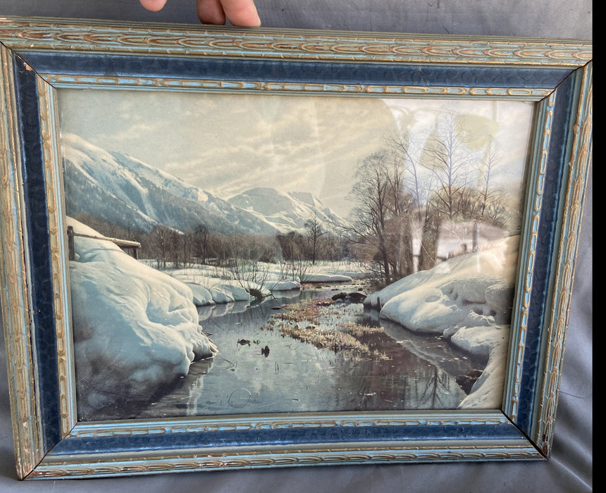 SNOWY RIVER PRINT IN BLUE FRAME