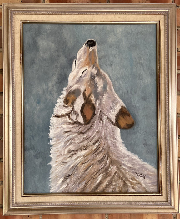FRAMED OIL PAINTING OF WOLF BY JOANN (2 OF 2)