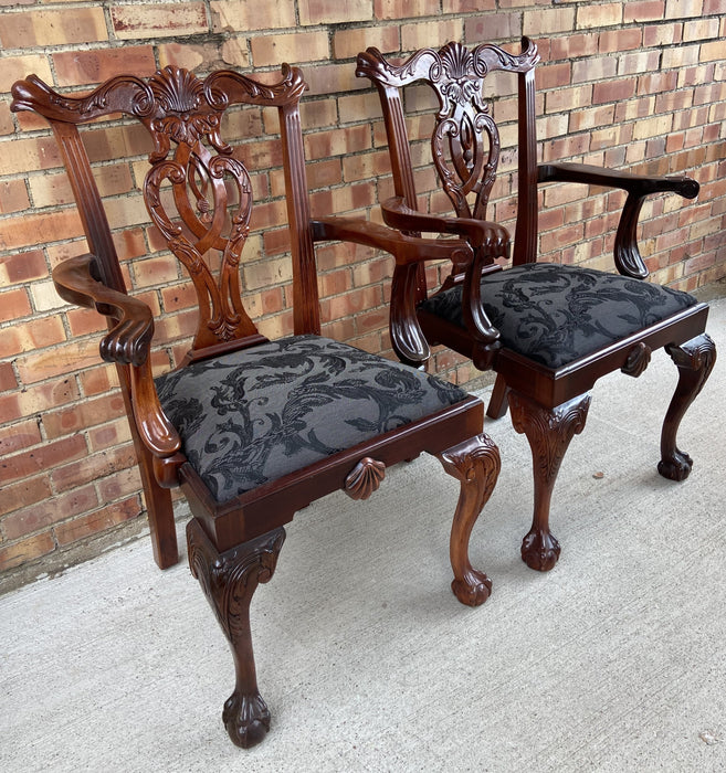 BALL AND CLAW FOOT CHIPPENDALE ARM CHAIR