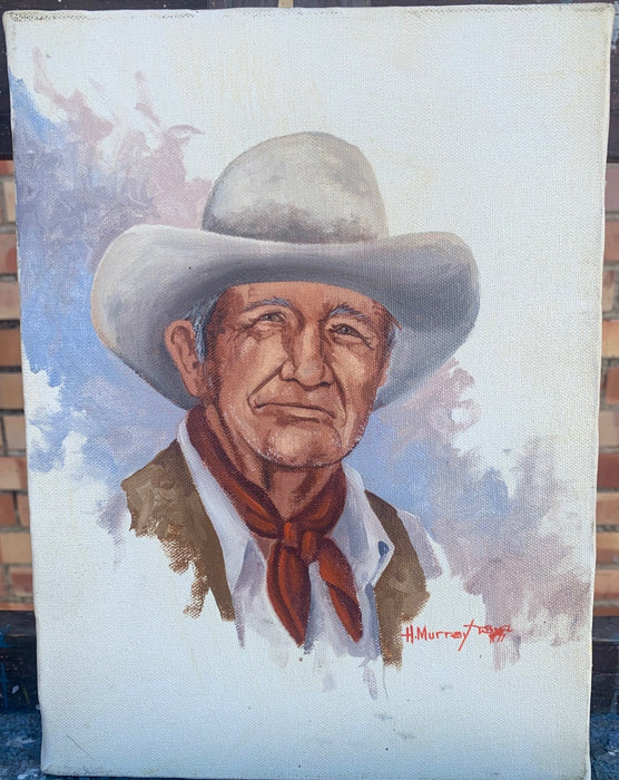 OIL PAINTING OF WESTERN MAN BY H. MURRAY