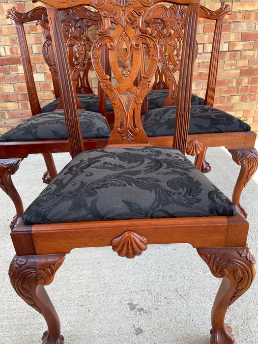 SET OF 5 BALL AND CLAW FOOT CHIPPENDALE CHAIRS
