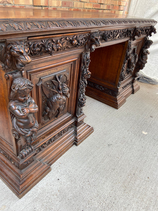 FABULOUS FRENCH CHERUB CARVED SIDEBOARD