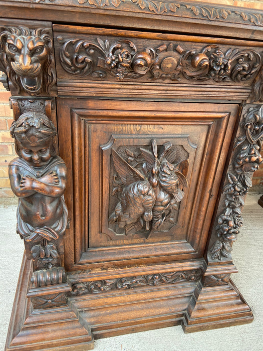 FABULOUS FRENCH CHERUB CARVED SIDEBOARD