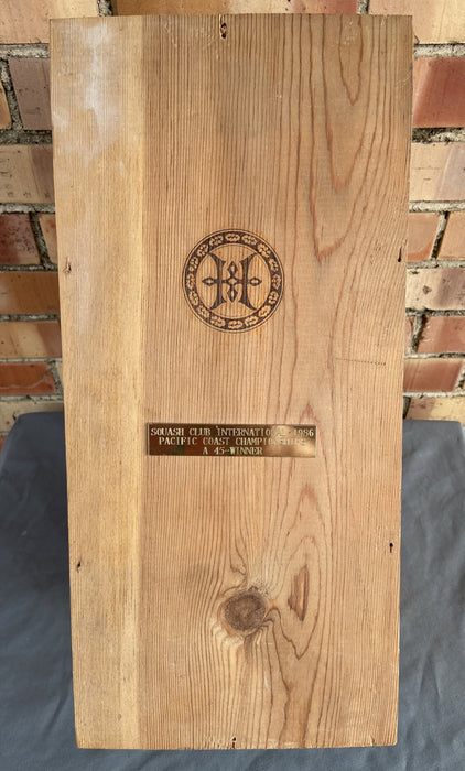 HACIENDA WOOD WINE BOX WITH LARGE BOTTLE