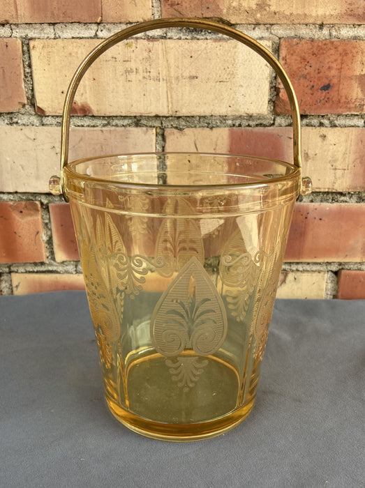 AMBER GLASS ICE BUCKET