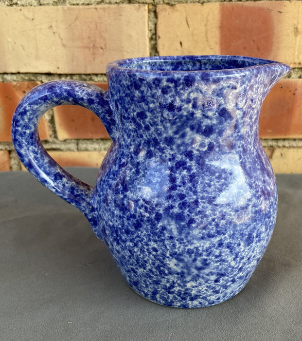 SMALL BLUE AND WHITE SPECKLED PITCHER