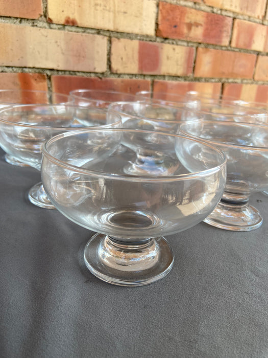 SET OF 6 CLEAR DESSERT GLASSES