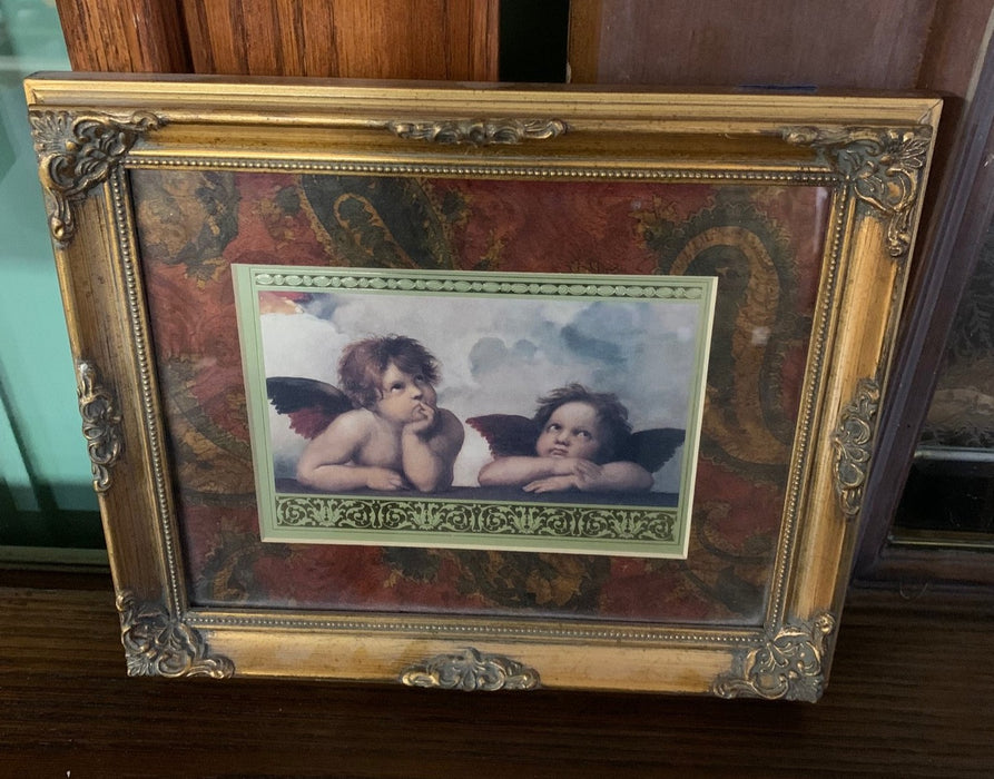 SMALL GOLD FRAMED CHERUBS PRINT