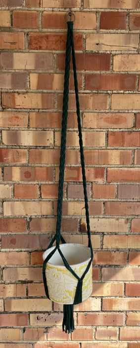 GREEN MACRAME PLANT HANGER - PLANTER NOT INCLUDED