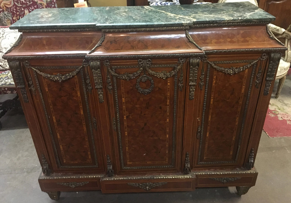FRENCH MARBLE TOP SERVER WITH ORMOLU BRASS MOUNTS