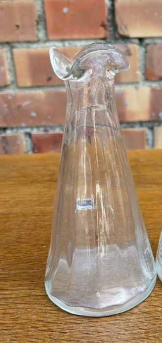 PAIR OF SMALL CLEAR GLASS VASES