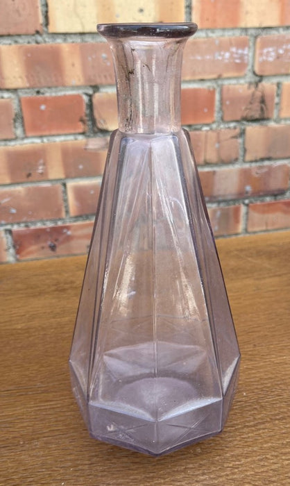 SODA GLASS GLASS HEXAGON BASE BOTTLE AS FOUND