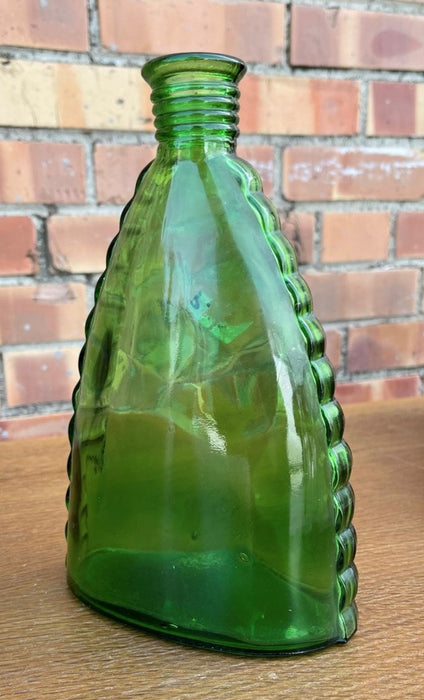 GREEN TRIANGLE SHAPED BOTTLE