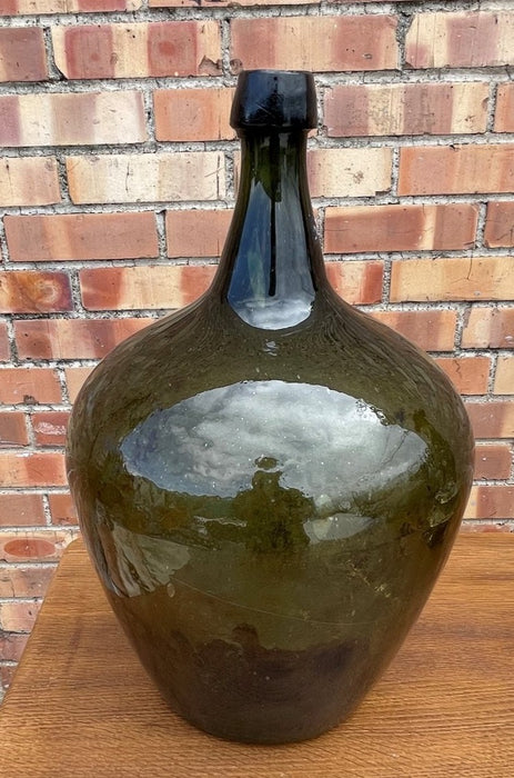 LARGE GREEN OLIVE COLOR WINE BOTTLE