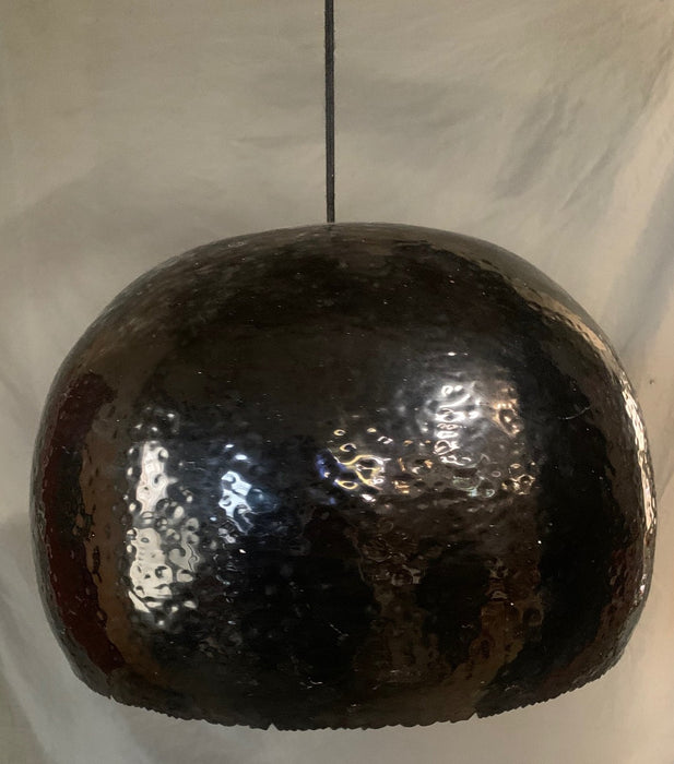 LARGE BLACK ORB METAL HANGING LIGHT