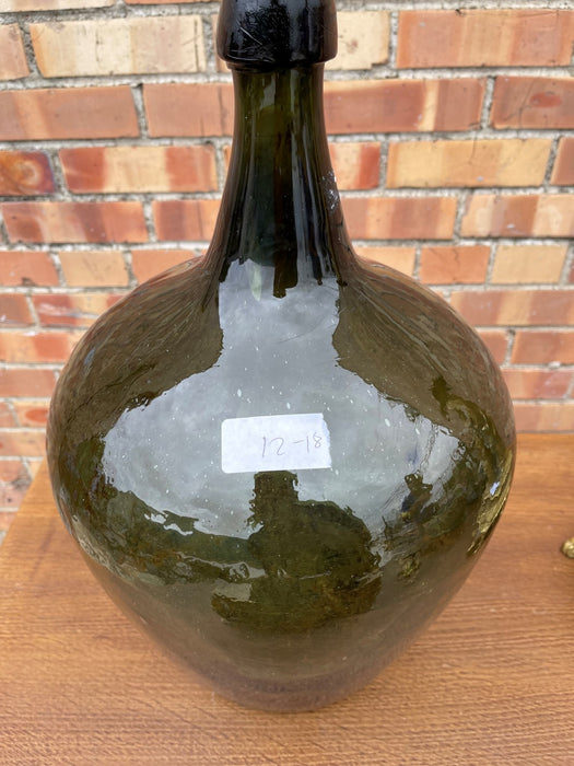 LARGE GREEN OLIVE COLOR WINE BOTTLE