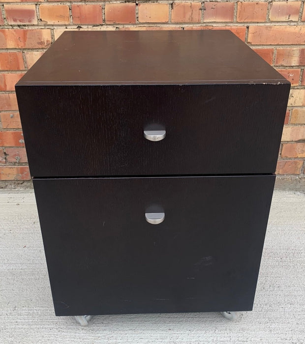ROLLING BLACK 2 DRAWER CHEST