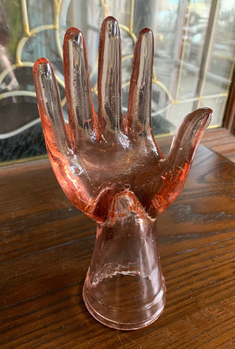 PINK GLASS HAND RING HOLDER